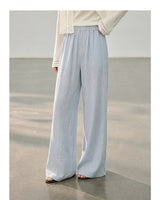 Easy-fit Straight Banding Wide Summer Slacks