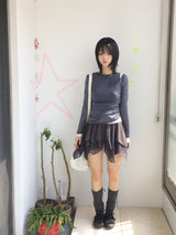 シフォンレイヤードスカート