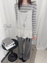 Tiered Flare Knit Pants