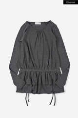 Frill tie waist blouse top
