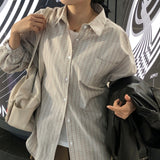 Berui Oversized Fit Boxy Fit Knitted Checkered Shirt Shirt [MANDARINETREE ONLY]
