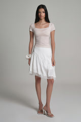 Fairy Lace layered Top, Milk Beige