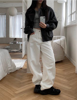 Cotton wide curved pants(4color)