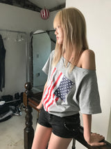 アメリカンフラぐオフショルダーT