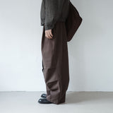 webbing belted cotton wide pants