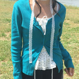 [MADE] Netty V-Neck Slim Fit Punching Summer Knit Cardigan (2 Colors)