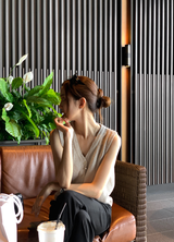 Rear V-neck Sleeveless Knit / 3 colors
