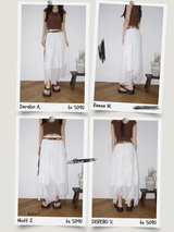 twill lace frill long skirt