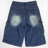 Usual Washing Bermuda Cargo Denim Pants - 5COLOR