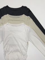 Deman Shirring Layered Long Sleeve T-shirt