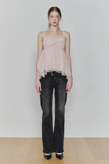 ROSE SHIRRING TOP pink