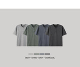 Look ネードヘリテージアロクールピグメントヘンリーネックカットショートスリーブTシャツ