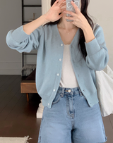 【SHOPPERMADE】ケーキVネックニットカーディガン(5color)