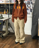 [Hand-Made「006」] Argyle Patch Pants_Beige&Brown