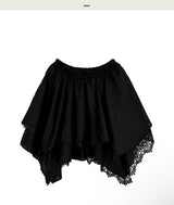 t-table cutting punching & lace midi sk