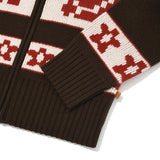 ウールカウチンニットジップアップ [BROWN]