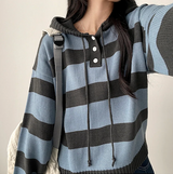 Beaded Dangara Snap Knit Hooded