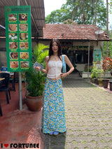 Flower Punching Shirring Sleeveless Tube Top