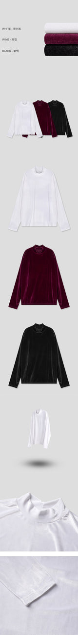 [F/W] ベルベットハーフポーラニット(3color)