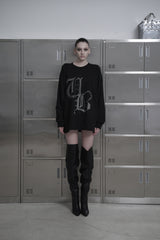 [MADE] beads long sleeve T_BLACK