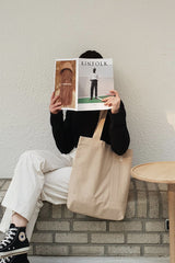 Twill simple line bag - sand beige