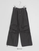 Dason Button Parachute Banding String Pants