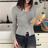 ラウンドネッククロップロングスリーブカーディガン