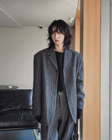 Ovening Stripe Wool Blazer