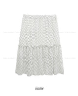 Rinko Dot Frill Chiffon Skirt