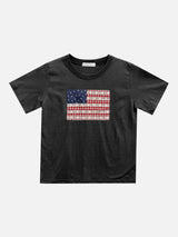 アメリカフラワーパッチ半袖Tシャツ (3c)