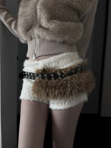eyelet fur belt (2color)