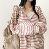 Itta Overfit Stripe Dangara Hooded Zip-Up