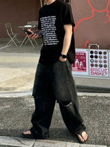 スクエアフレームレタリング半袖Tシャツ 3C