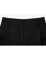 Lucia Ribbon Pintuck Wide Pants Black