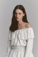 Tulip Off Shoulder Top White