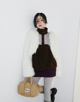 プラムショーツレイヤードミニスカート (Wool Material)