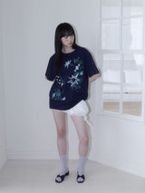 クレヨンフルーツTシャツ (アップルネイビー)