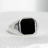 SV925-square point simple ring-L silver
