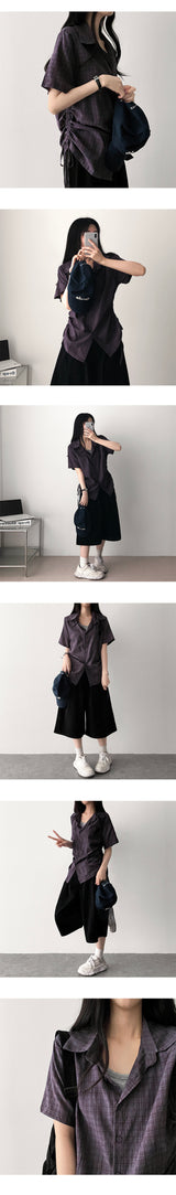 Retro waistband pintuck cotton bermuda pants shorts [short, basic selection]