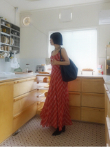 WAFER CHECK MAXI DRESS