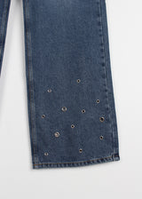 EYELET DENIM PANTS