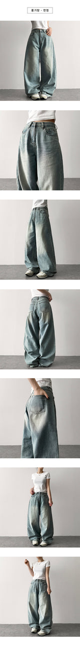 クールベーシックサマーロングデニムワイドパンツ [Choose short and long]