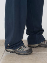 WIDE CUFFS COTTON PANTS (BLUE)