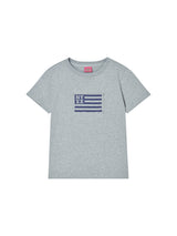 NYX フラッグアップリケTシャツ グレー