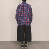 smoke wash check shirt_purple