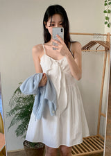 Pastel Pogeun Ribbon Short-Sleeved Knit Cardigan (3color)
