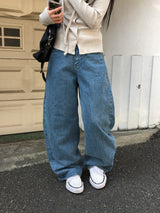 コナヘリンボーンストライプワイドデニム (3c)