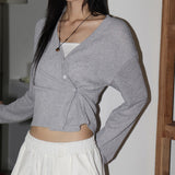 Rover Two-Way Unbalanced Wrap Bubble Knit Cardigan