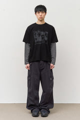 グランジロックレイヤード長袖Tシャツ