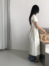 ジュール ラップロールアップ半袖ロングワンピース